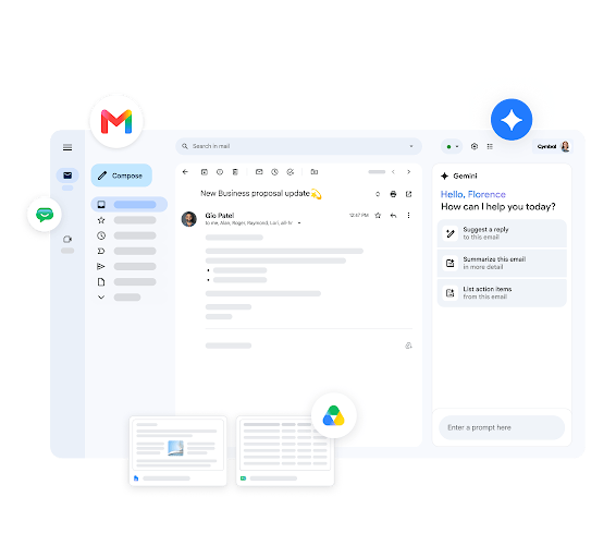 หน้าจอ Gmail สำหรับ Google Workspace จาก Google
